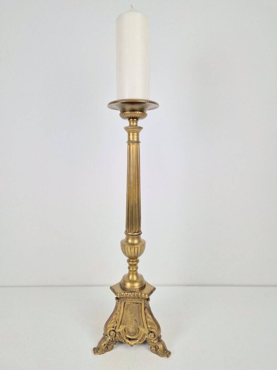 Large 19th Century Copper Church Candle Holder, France