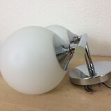 Double globe chrome and opaline 1970
