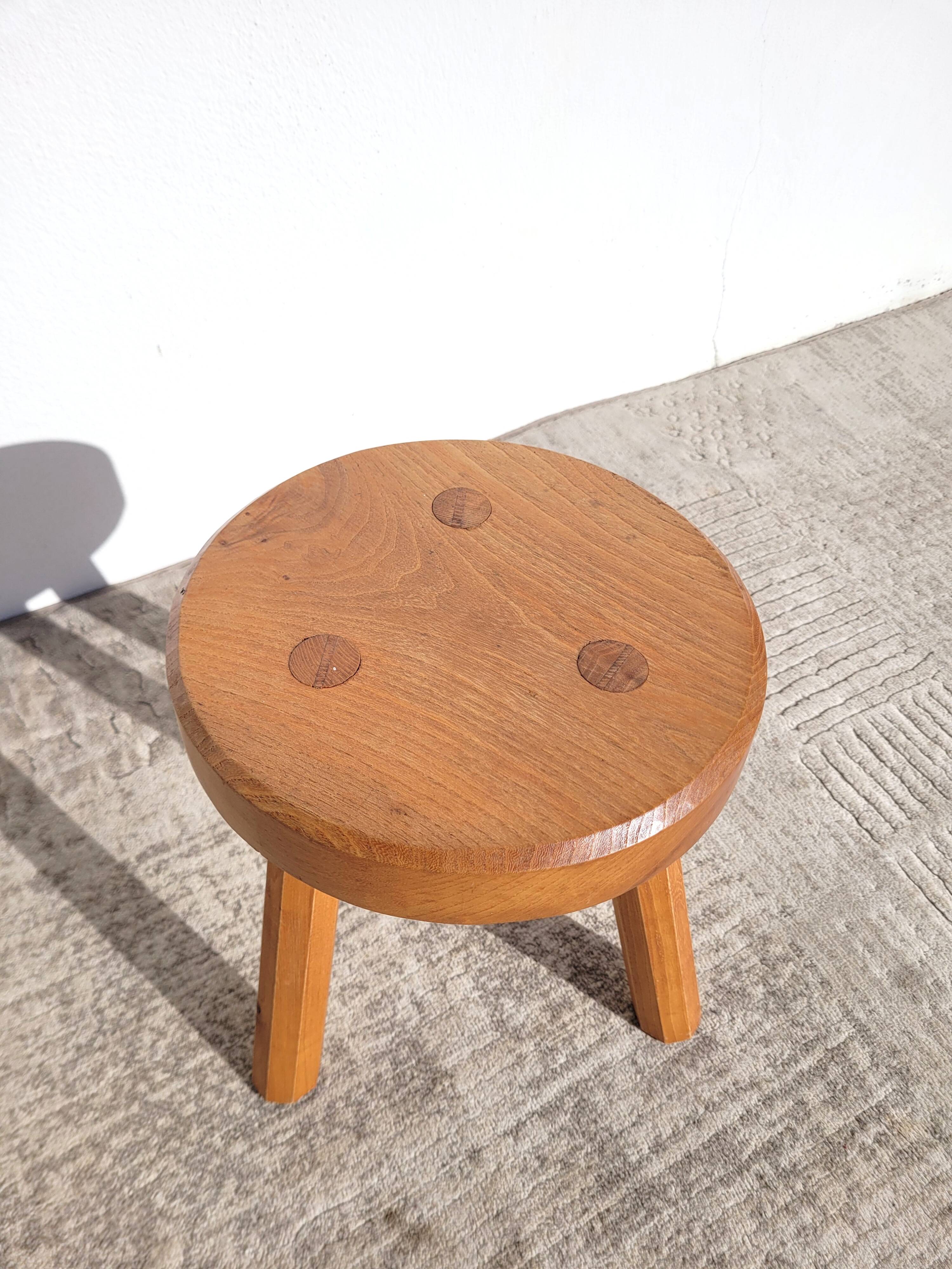 Low tripod stool in ash
