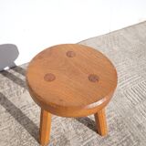 Low tripod stool in ash
