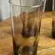 6 verres à eau en verre brun fumé, années 70