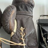 Old pair of leather boxing gloves