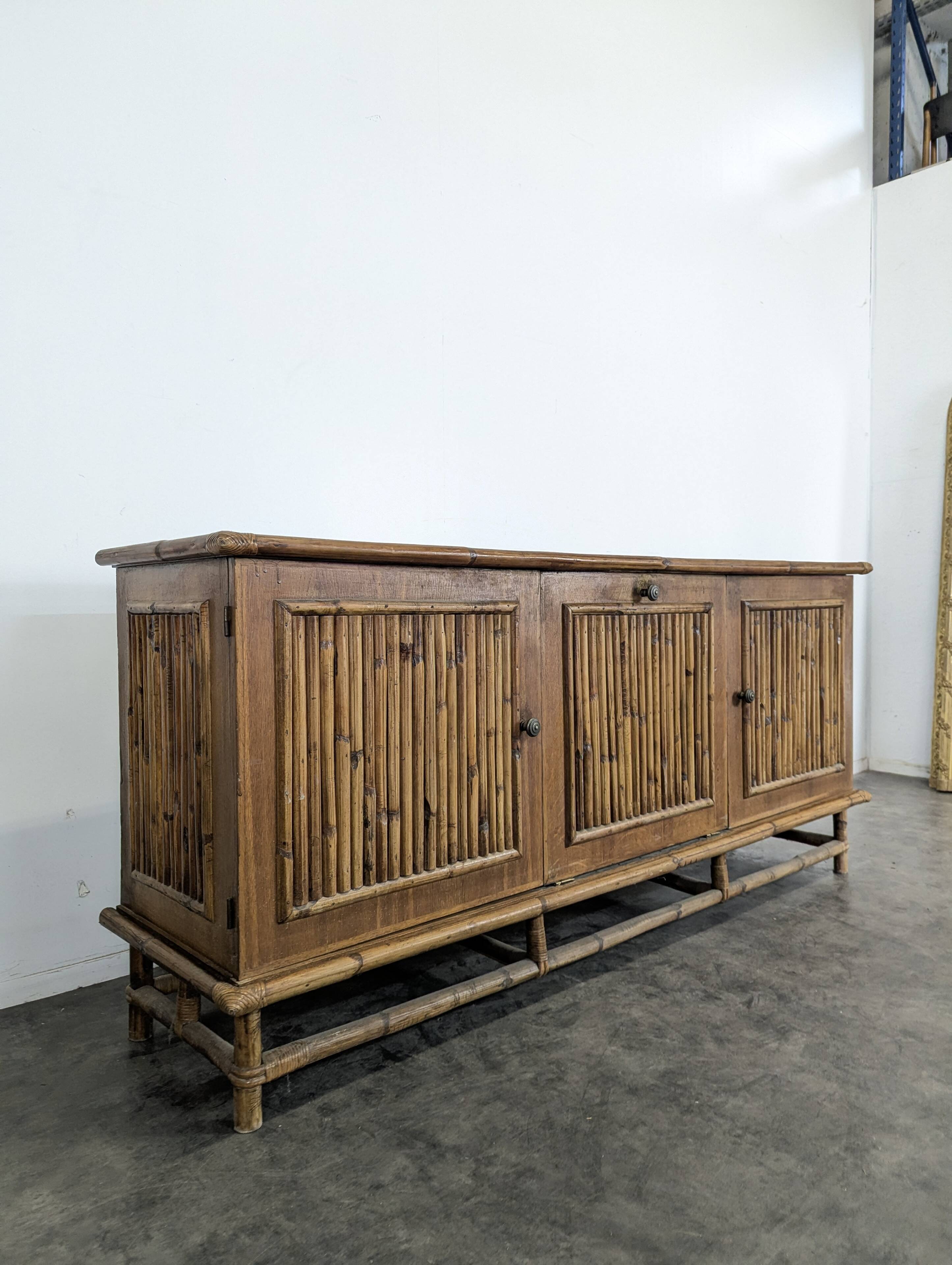 Enfilade en bambou fendu, années 60