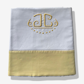 2-seater JC monogram sheet embroidered in yellow, yellow lapels day ladder