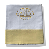 2-seater JC monogram sheet embroidered in yellow, yellow lapels day ladder