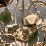 Italian Tole Flower Chandelier, 1960s