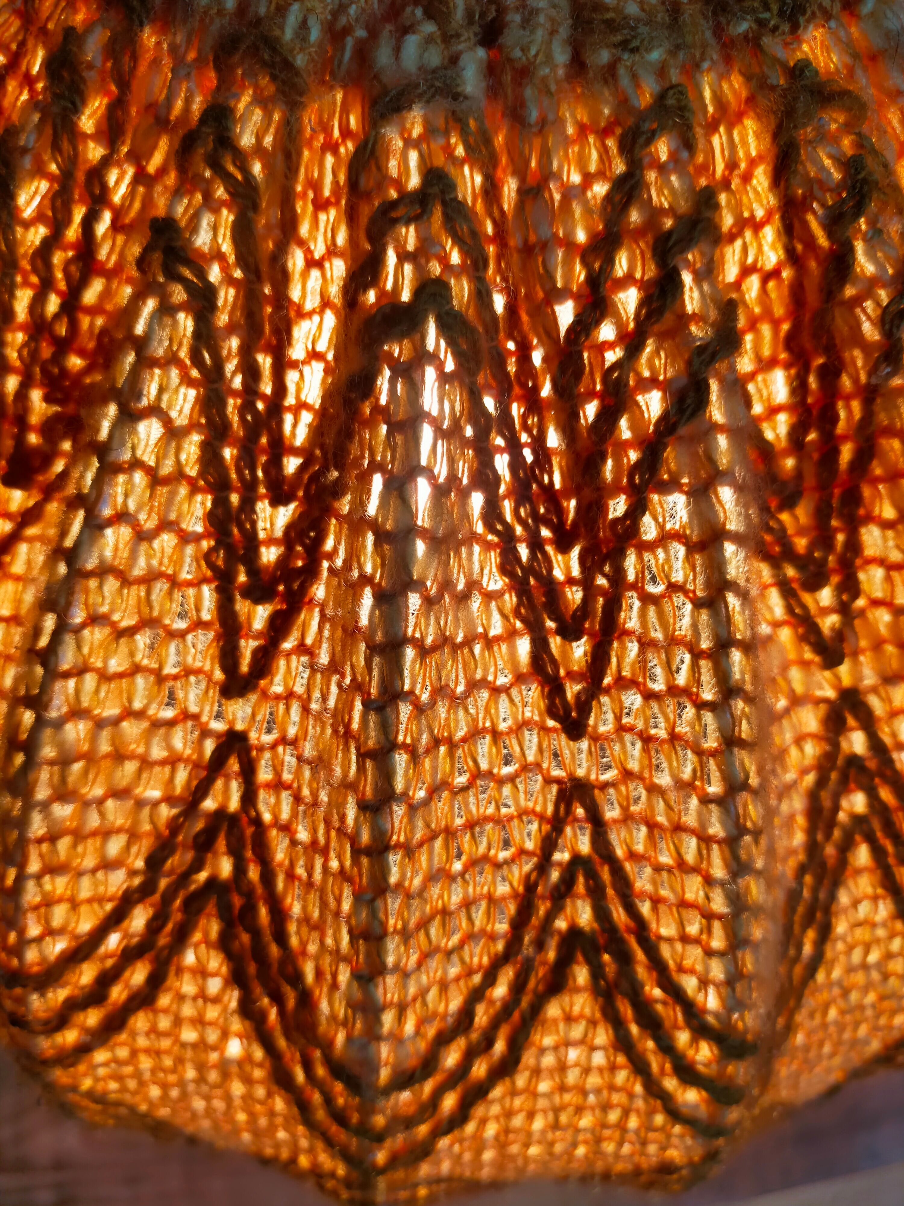 Vintage knit lampshade pendant lamp
