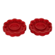 Pair of red Swedish candle holders designed by Gustavsberg
