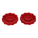 Pair of red Swedish candle holders designed by Gustavsberg