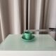 Set of 4 Vintage Jade Green Studio Pottery Espresso Cups & Saucers – Hand G