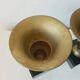 Superb pair of Art Deco enamelled brass cassolettes – black and white marble base – 1930s