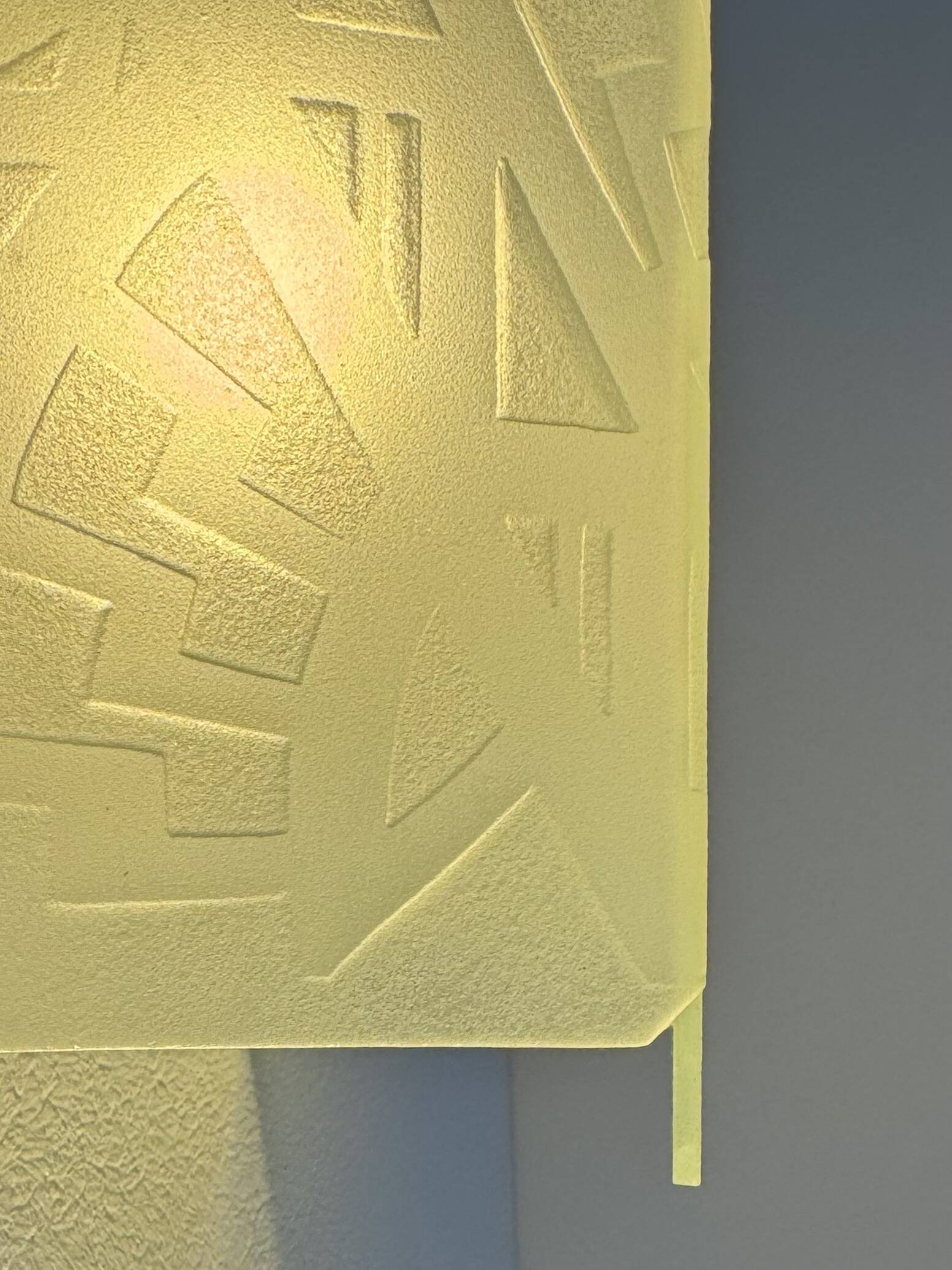 Vintage modernist Art Deco wall light, oak and frosted glass, France, 1930.