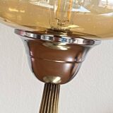 Table lamp in brass and golden smoked glass globe LAMP-7414
