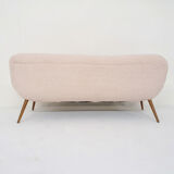 Canapé scandinave en laine bouclée, Danemark années 1960