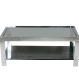 Coffee table steel and smoked glass, France, circa 1970