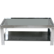 Coffee table steel and smoked glass, France, circa 1970