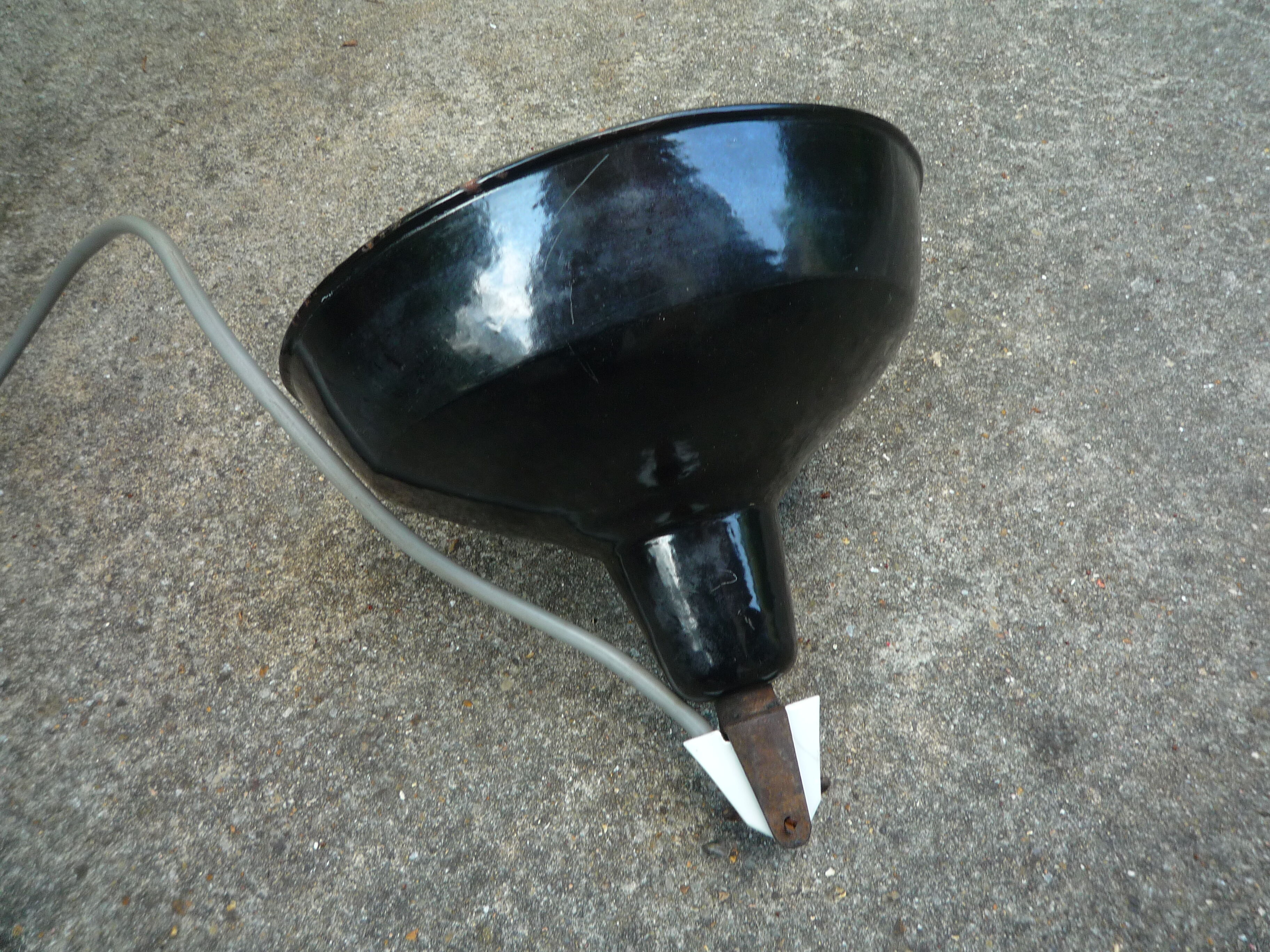 Suspension lampshade lacquered metal industrial style, retro 1950s