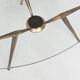 Italian tripod triangle coffee table brass and glass Italy 1950