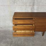 Double enfilade commode with 6 drawers, vintage Scandinavian from the 1960s.