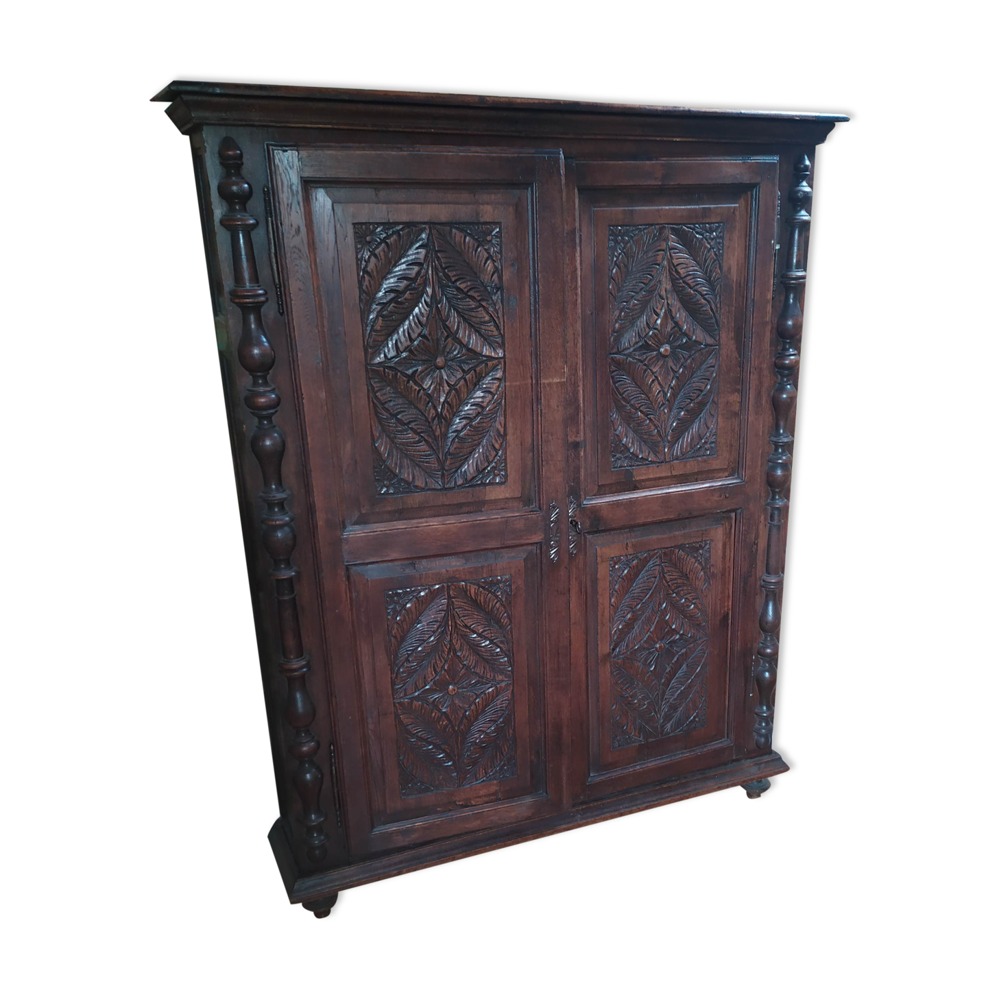 Carved solid wood Breton cabinet