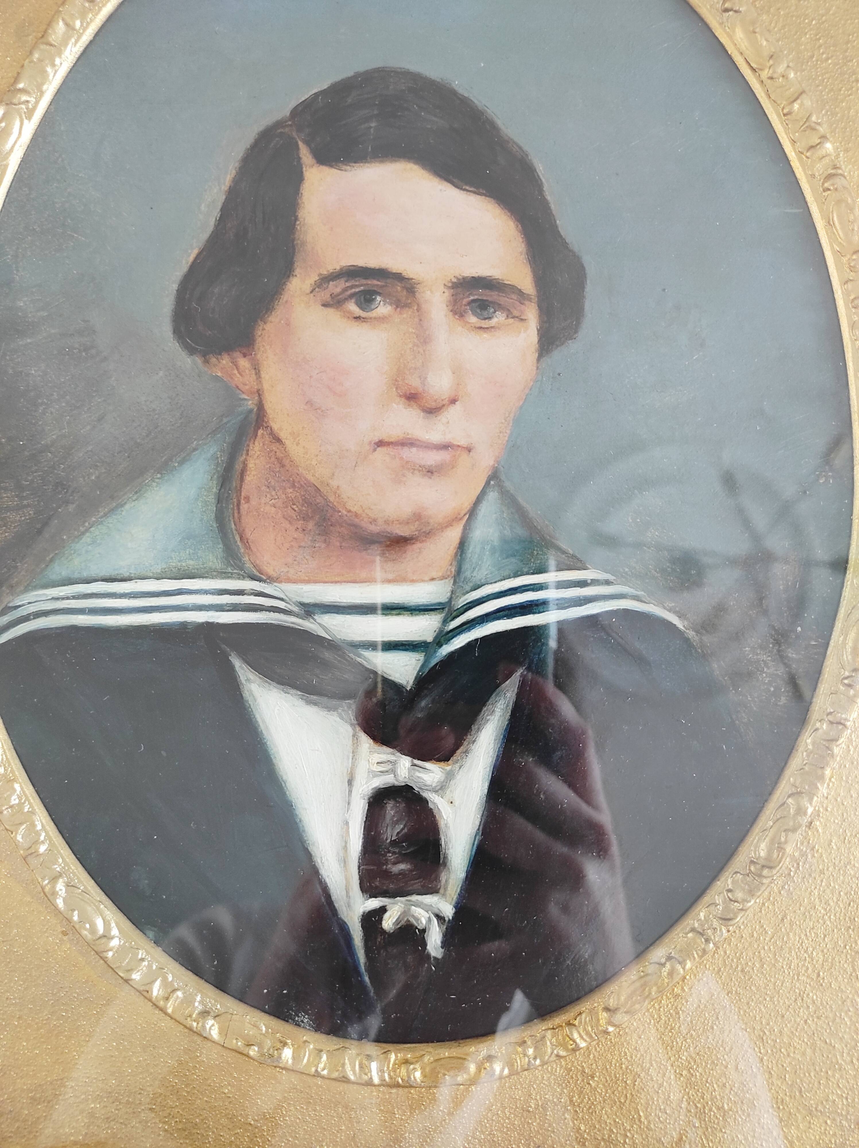 Portrait of a Sailor, 19th century, oil on cardboard