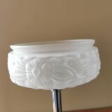 Art deco lamp in chromed metal and frosted glass