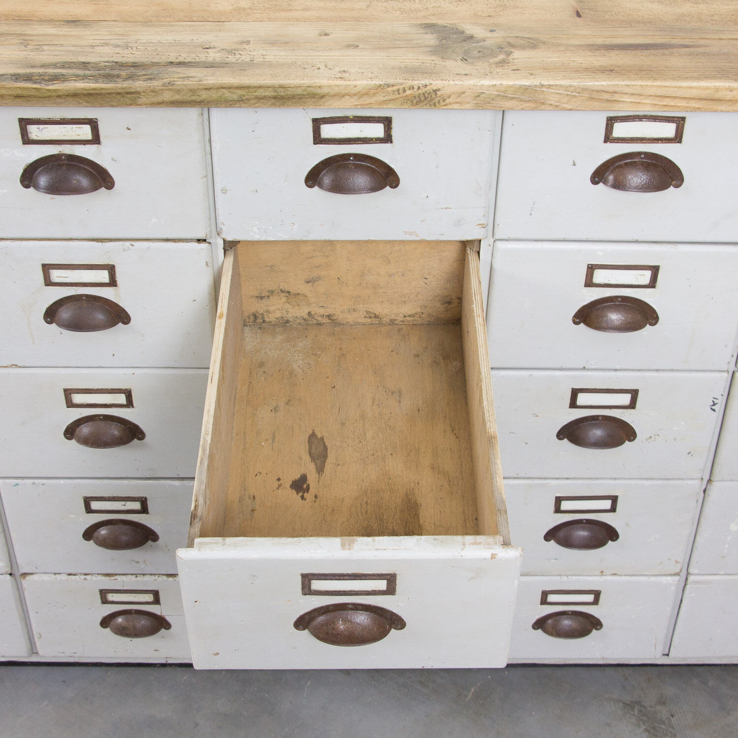 Vintage bank of drawers