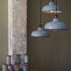 Day blinds emailed industrial lamp sky blue
