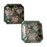 Pair of empty-poached decoration flowers