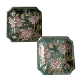 Pair of empty-poached decoration flowers