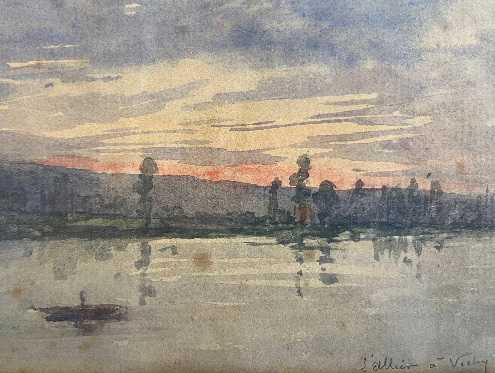 Watercolour Table by Joannès DREVET (1854-1940) Post-Impressionist The Allier