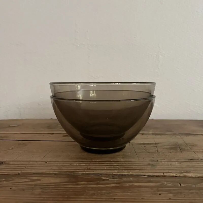 Vintage Arcoroc smoked glass bowl