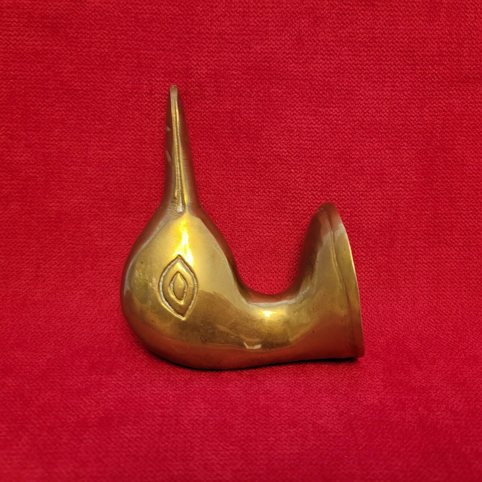 Straw hook wall in brass / gold metal carved duck head