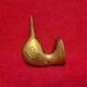 Straw hook wall in brass / gold metal carved duck head