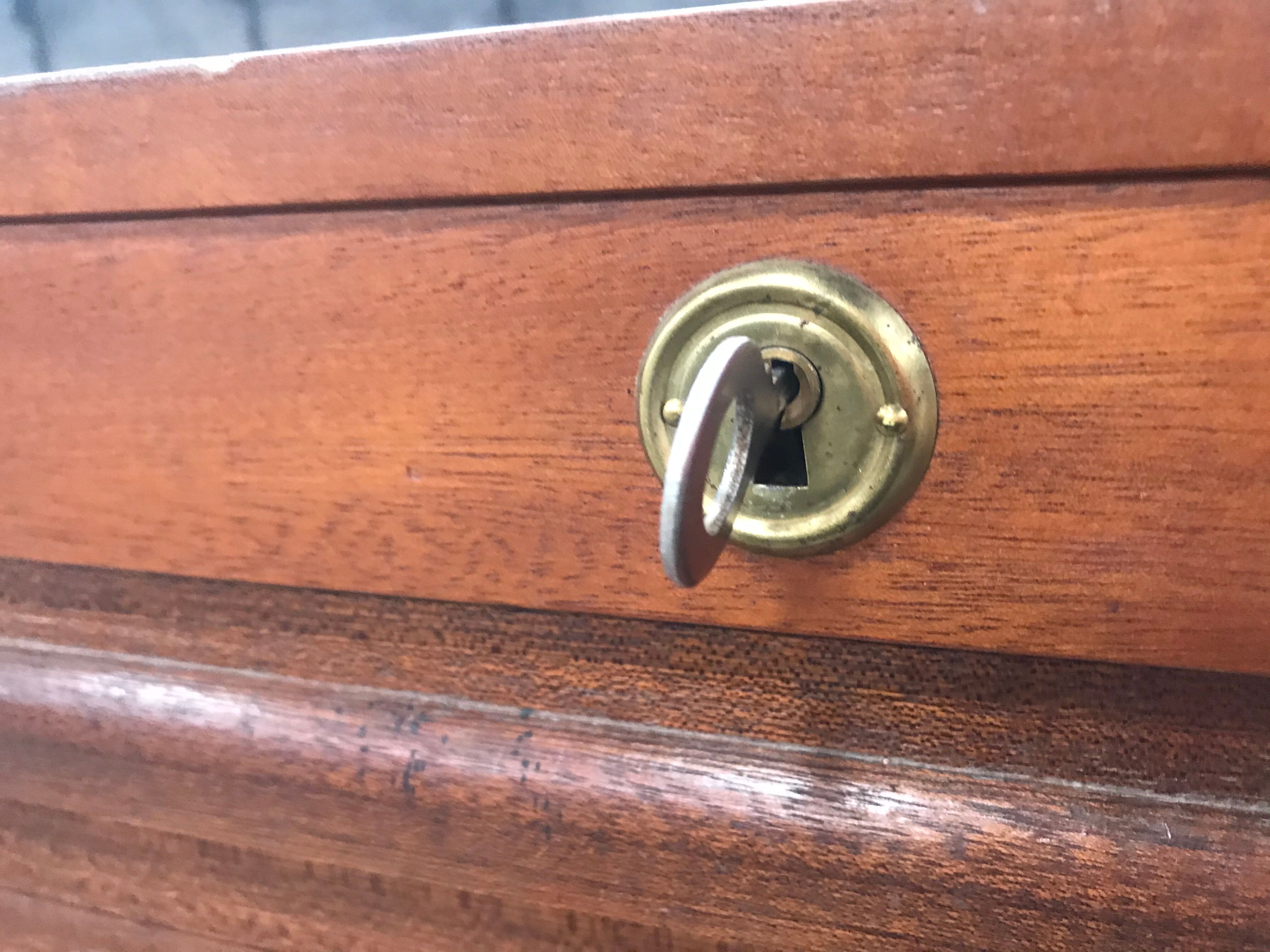 Simple mahogany notary filing cabinet