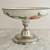 Porcelain cup on silver metal foot