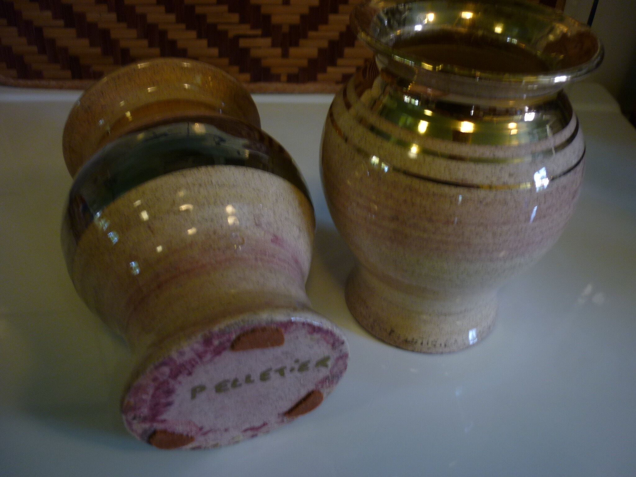 Georges Pelletier's beige-pink and gold ceramic vase