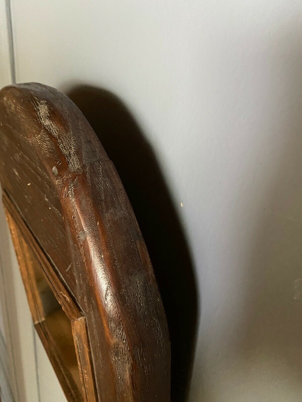 Brutalist mirror 1970 chene wood 33x44cm