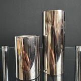 Chrome cylinder candlesticks from the 1980s