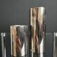 Chrome cylinder candlesticks from the 1980s
