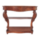 Large console from the Napoleonic III era in walnut and walnut burl.