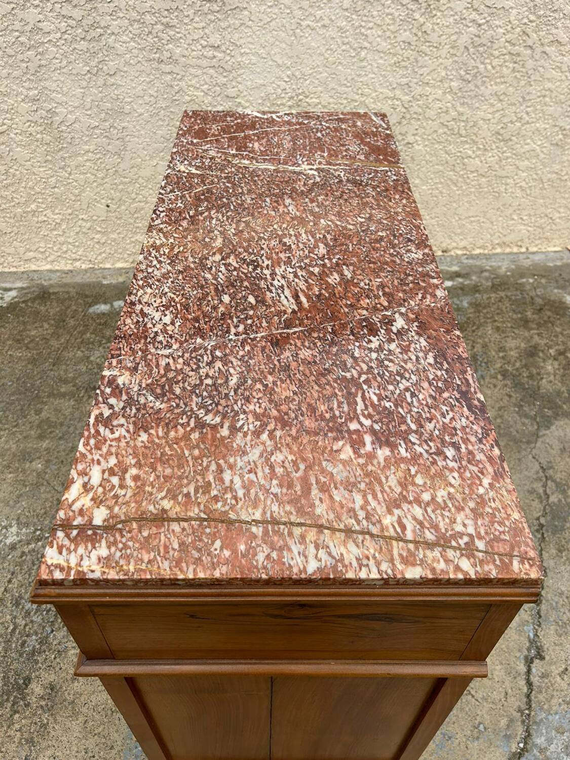 Louis XVI style chest of drawers with marble top