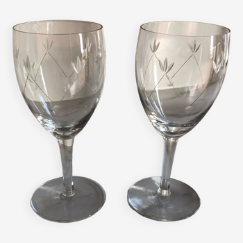 Set of 2 crystal glasses