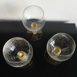 Set of 3 crystal wine glasses
