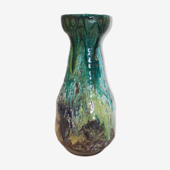 Vintage ceramic vase Vallauris Sea foam