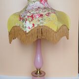 Opaline and gilt bronze lamp with Victorian lampshade