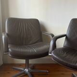 Pair of Geoffrey Harcourt armchairs - Artifort - Circa 1970 - brown leather