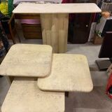 Tables basses gigognes Artelano travertin années 70
