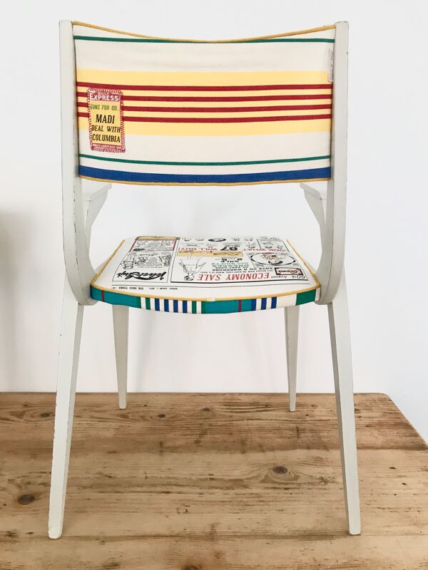 Fauteuil vintage motifs rétro