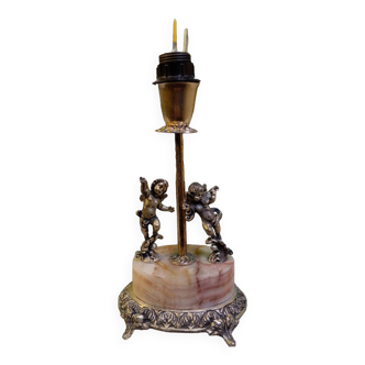 Italian marble and pewter lamp